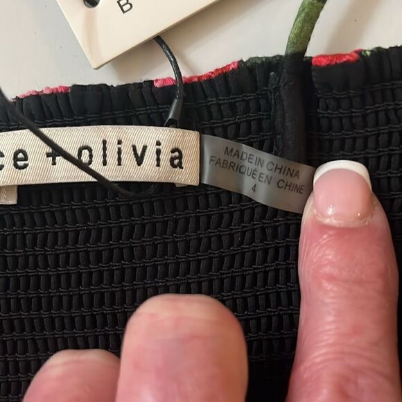 Alice + olivia chantay smocked floral print cotton blend poplin maxi NWT $495 - Picture 10 of 11